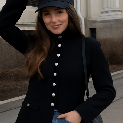 Fashion Winter Jacket Stand Collar double breasted cardigan