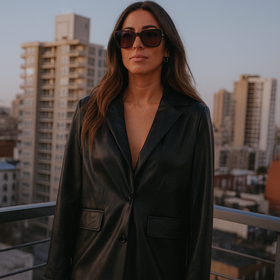 Fashion Winter Jacket Suit Collar Leather