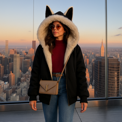 Winter Jacket Autumn and thickening black clip cotton Warm