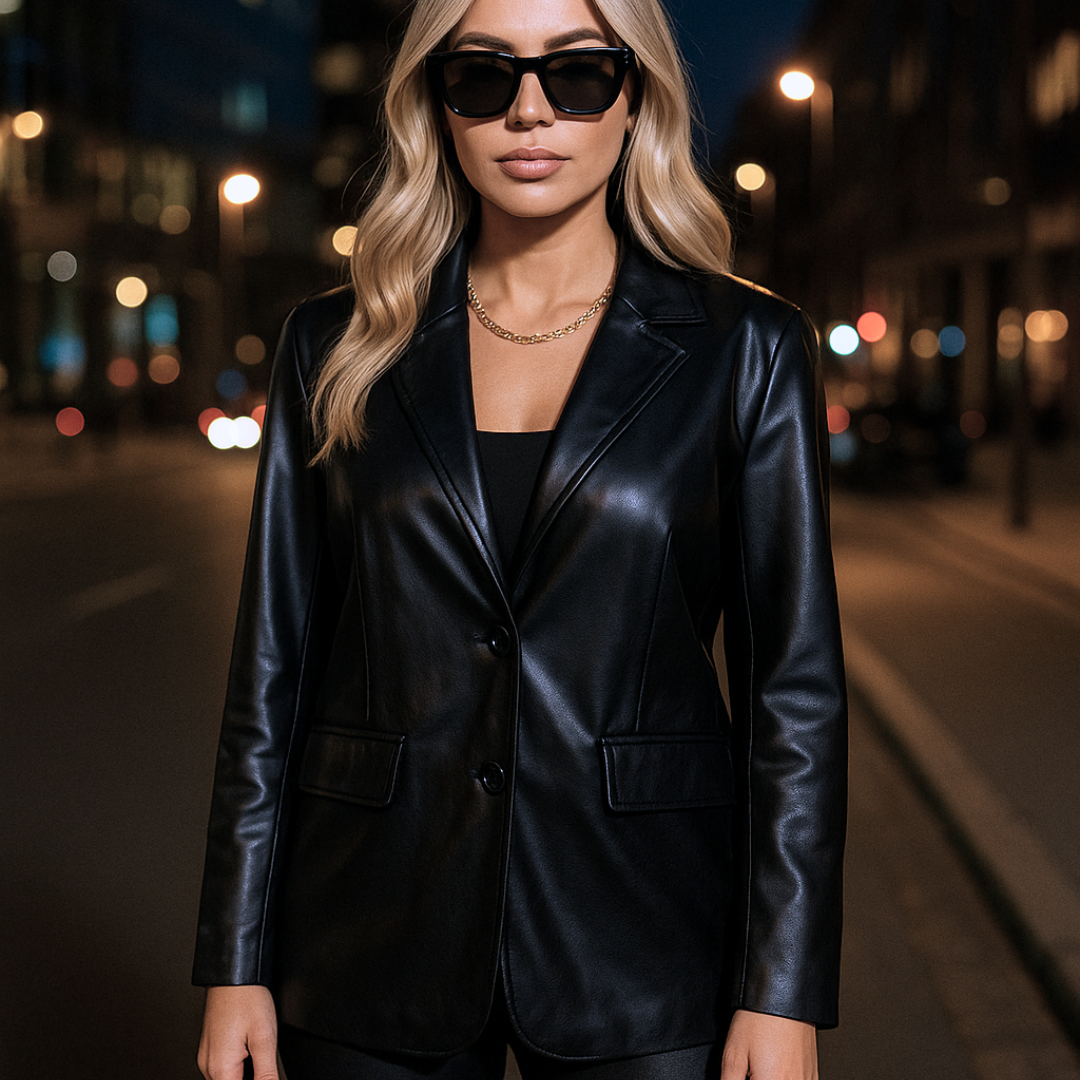 Fashion Winter Jacket Suit Collar Leather