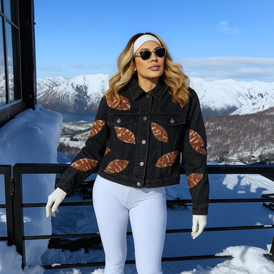 Fashion Winter Jacket Women Print baseball
