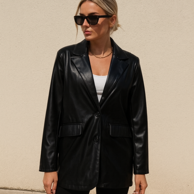 Fashion Winter Jacket Suit Collar Leather