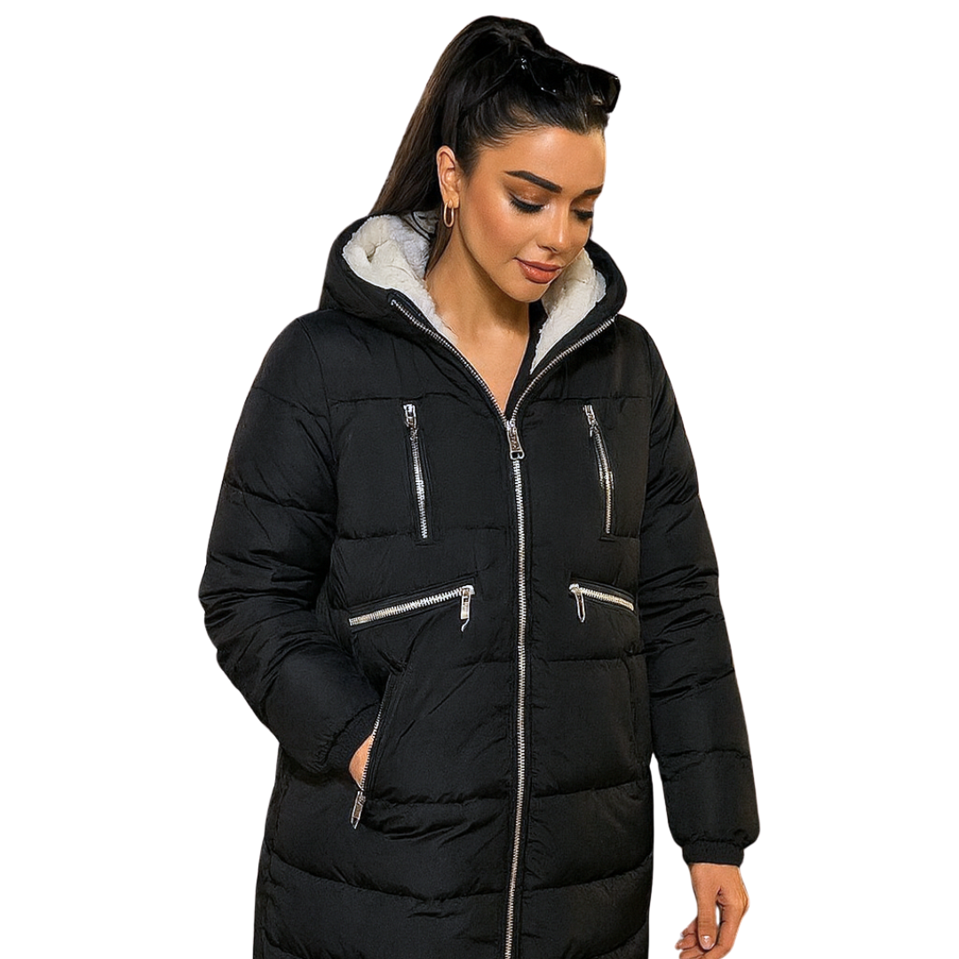Winter Jacket cotton-padded with long and sleeves hood