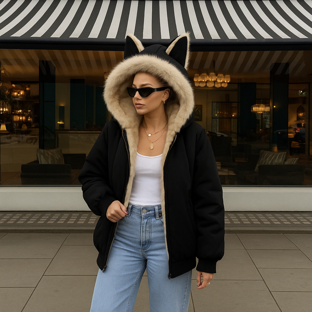 Winter Jacket Autumn and thickening black clip cotton Warm