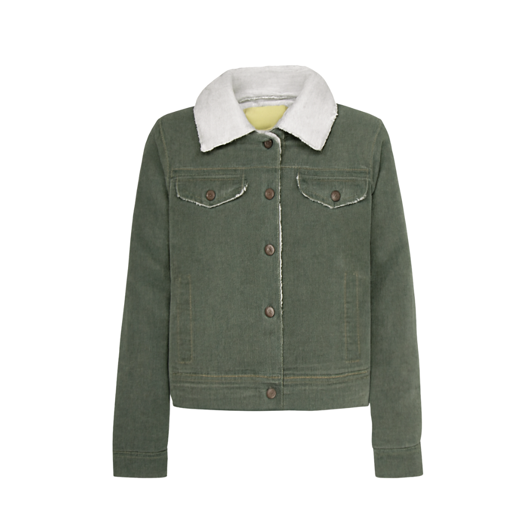 Wool Winter Jacket Ladies Collar Lamb Corduroy Stiiching