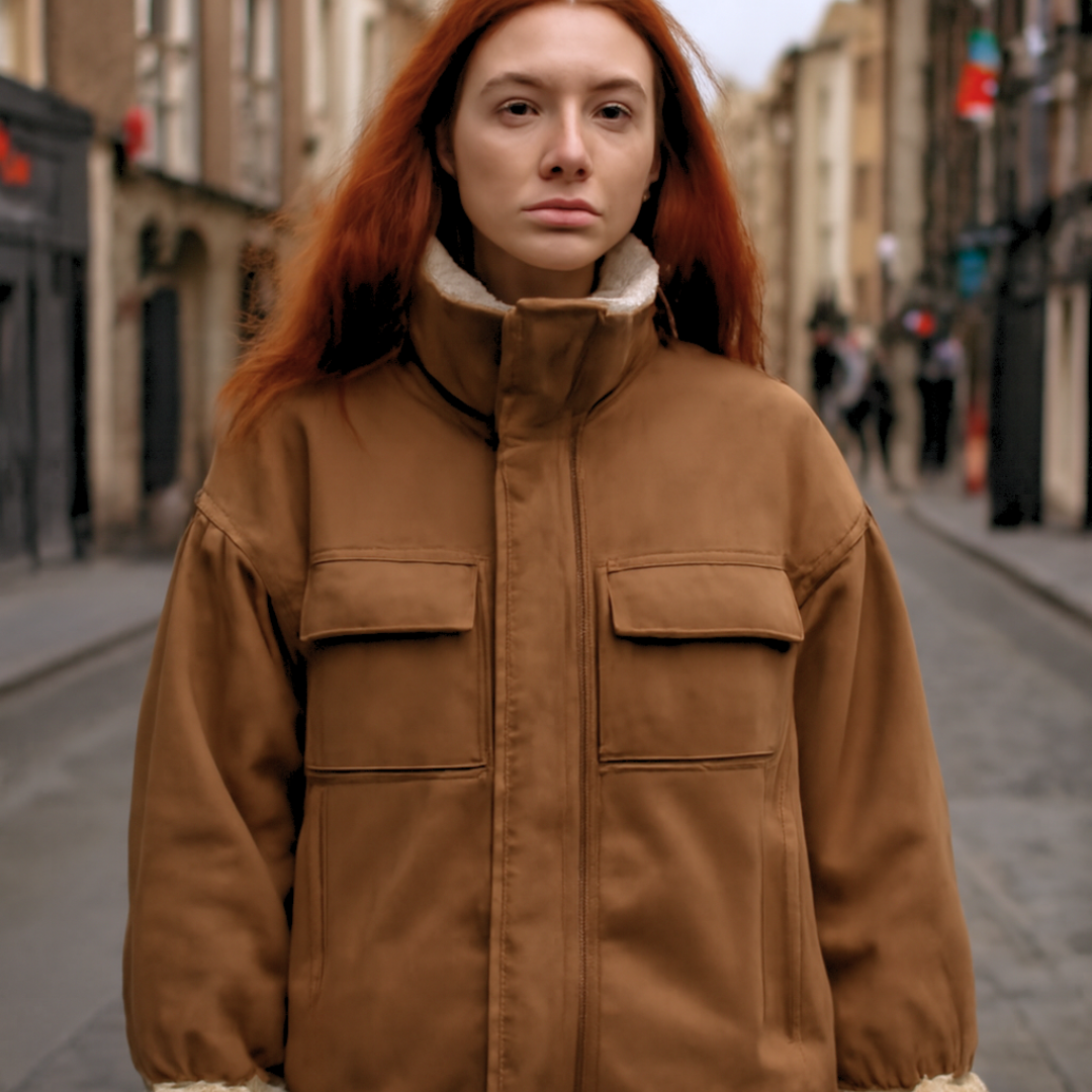 Wool Winter Jacket Suede Lamb Cotton-padded