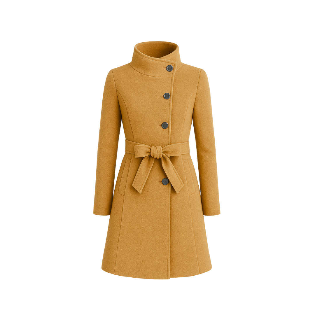 Wool Winter Jacket Lapel Trench Overcoat Outwear
