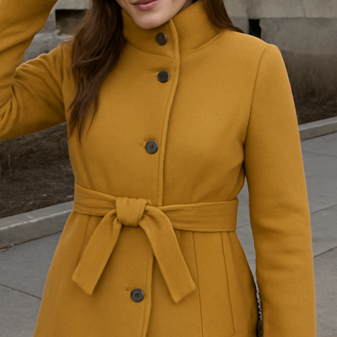 Wool Winter Jacket Lapel Trench Overcoat Outwear