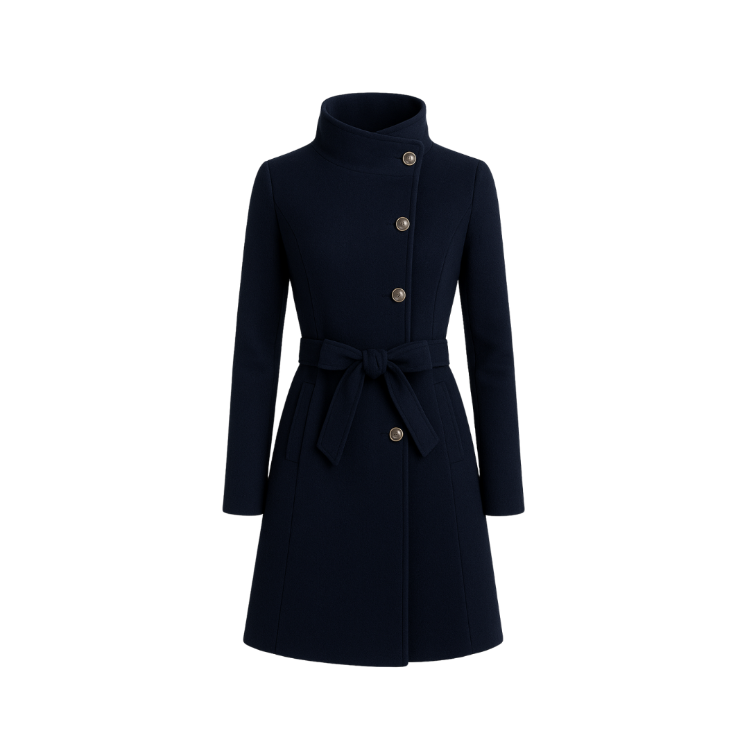 Wool Winter Jacket Lapel Trench Overcoat Outwear