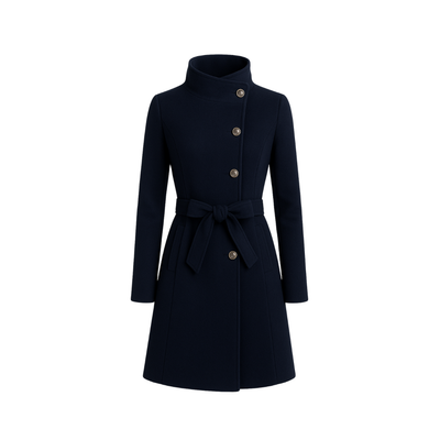 Wool Winter Jacket Lapel Trench Overcoat Outwear