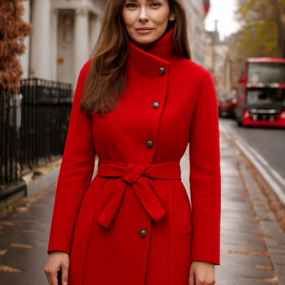 Wool Winter Jacket Lapel Trench Overcoat Outwear