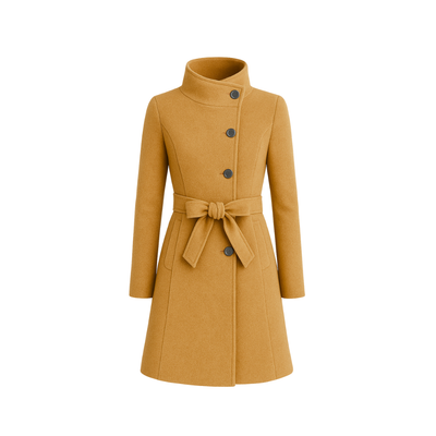 Wool Winter Jacket Lapel Trench Overcoat Outwear