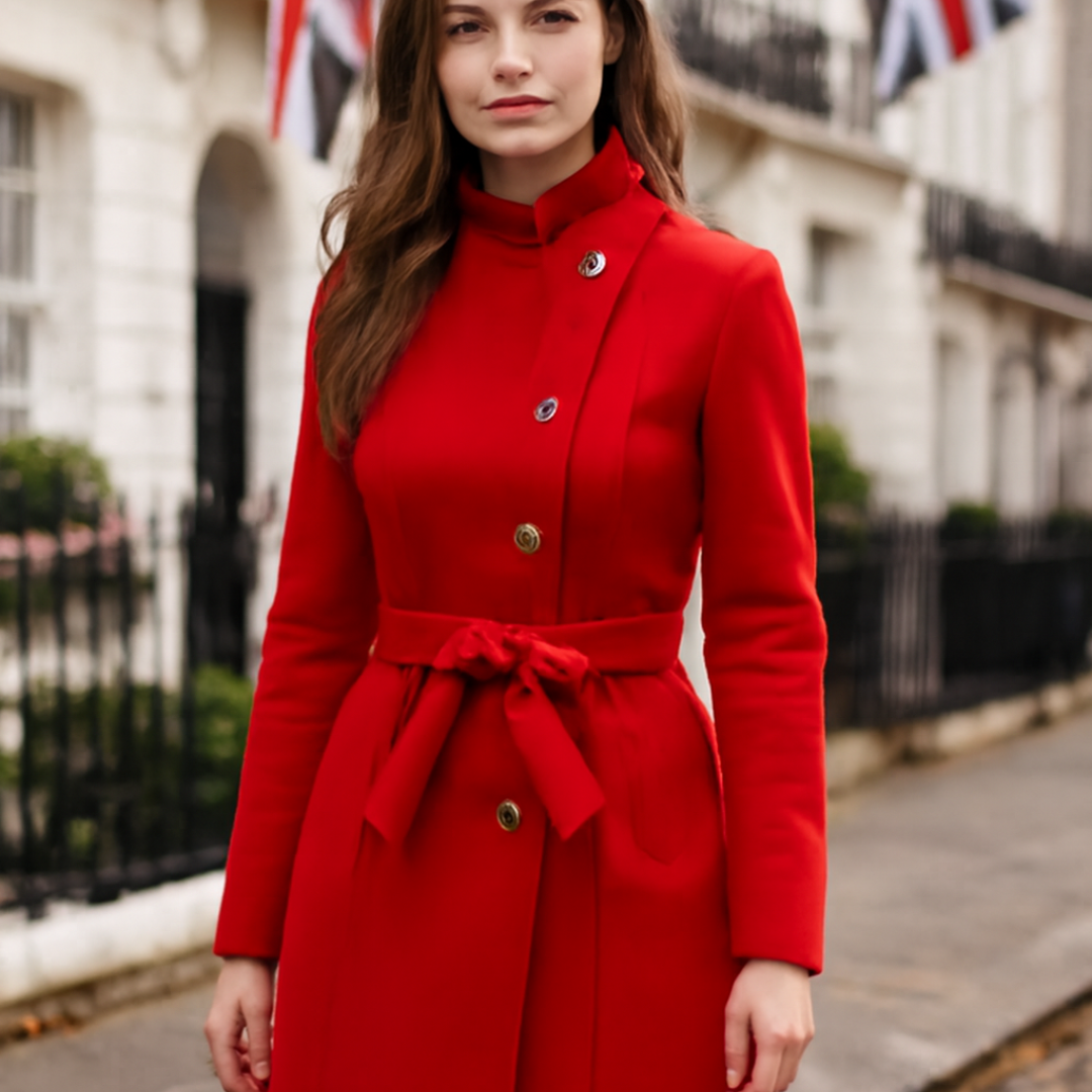 Wool Winter Jacket Lapel Trench Overcoat Outwear