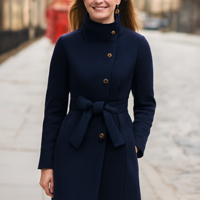 Wool Winter Jacket Lapel Trench Overcoat Outwear