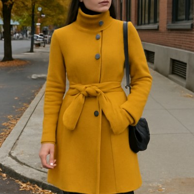 Wool Winter Jacket Lapel Trench Overcoat Outwear