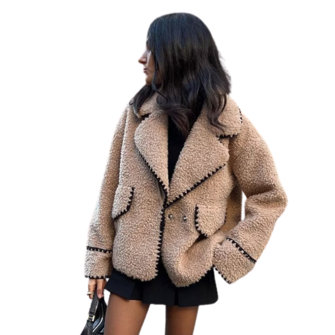 Wool Winter Jacket Plush Faux Fur