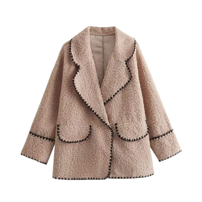 Wool Winter Jacket Plush Faux Fur