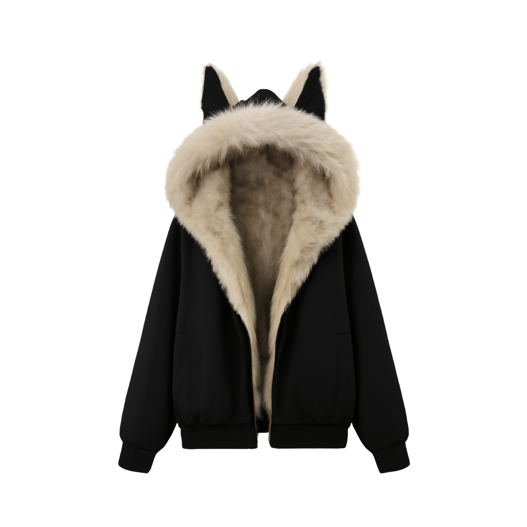 Winter Jacket Autumn and thickening black clip cotton Warm