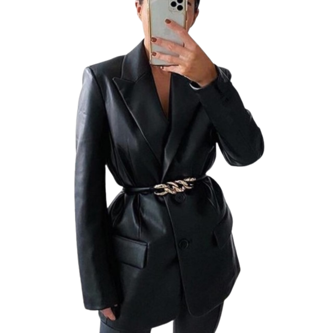 Fashion Winter Jacket Suit Collar Leather