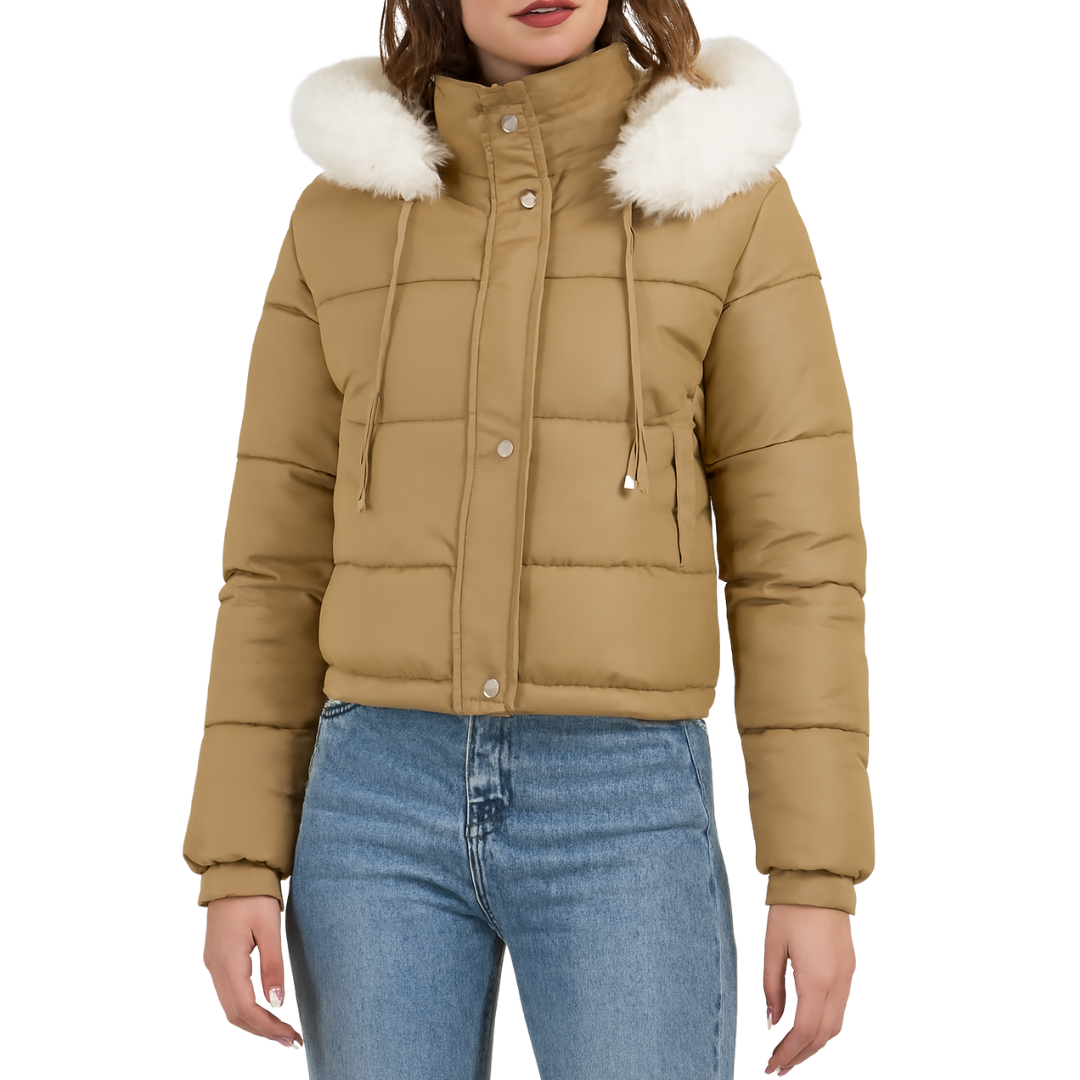 Winter jacket for women hooded chic mint green puffer