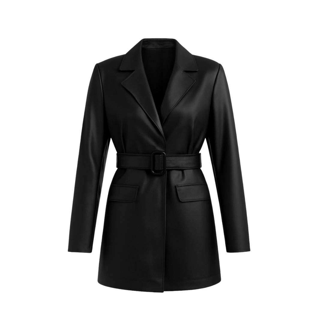 Winter Jacket for women Black Drees French style Leather