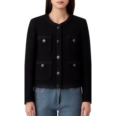 WinterJacket Black Rough Flower top thick