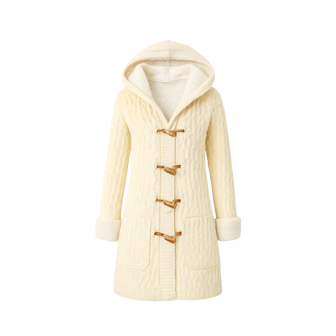 Winter Jacket Long With Hood and fleece sweater long sleeves