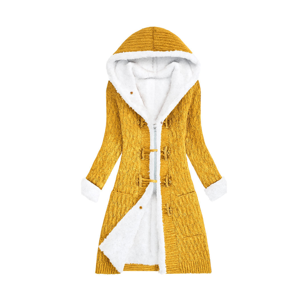 Winter Jacket Long With Hood and fleece sweater long sleeves