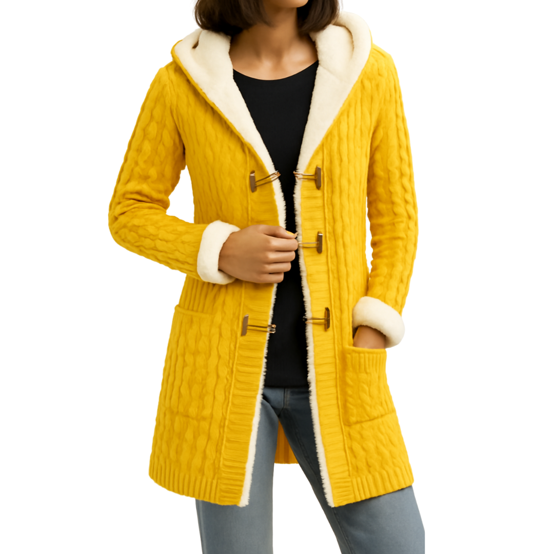 Winter Jacket Long With Hood and fleece sweater long sleeves