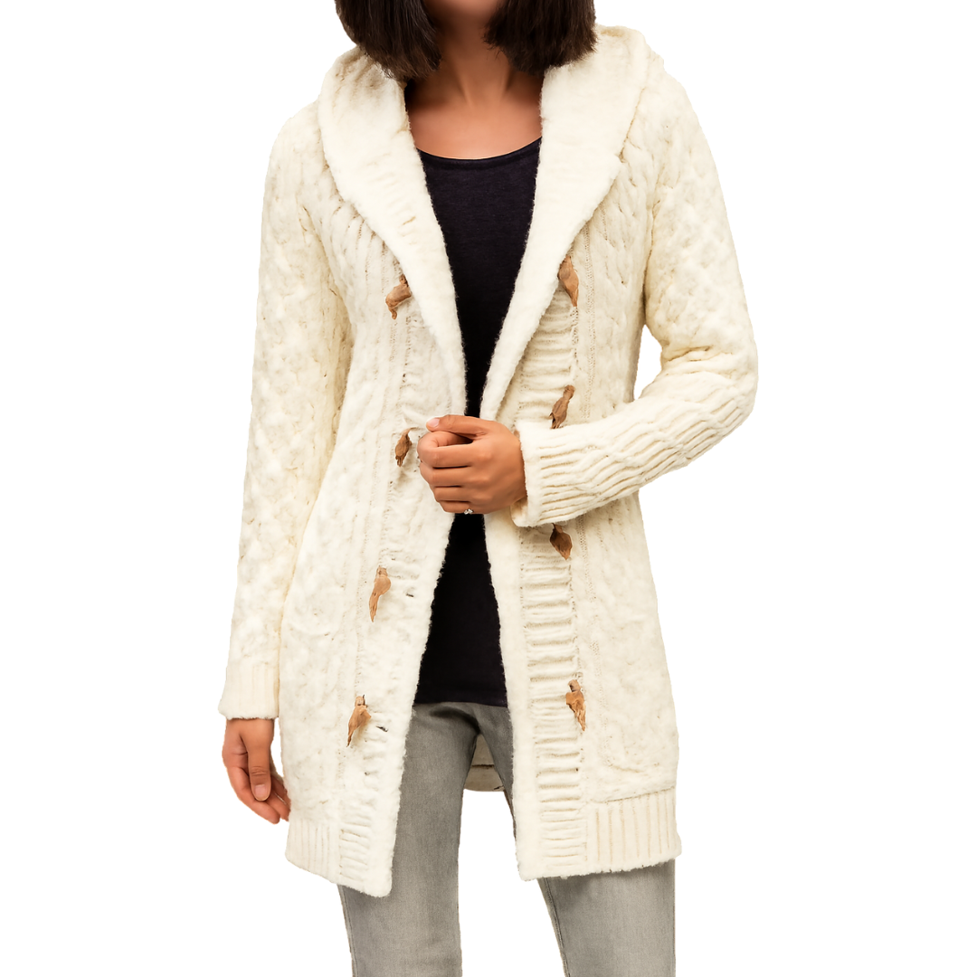 Winter Jacket Long With Hood and fleece sweater long sleeves