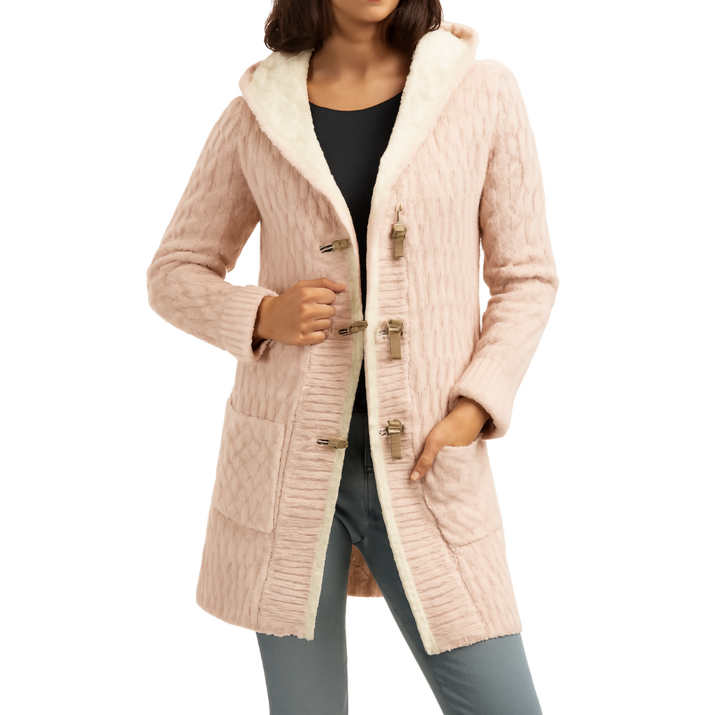 Winter Jacket Long With Hood and fleece sweater long sleeves